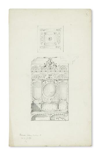 (FURNITURE.) Archive of furniture drawings and designs by New York draughtsmen.